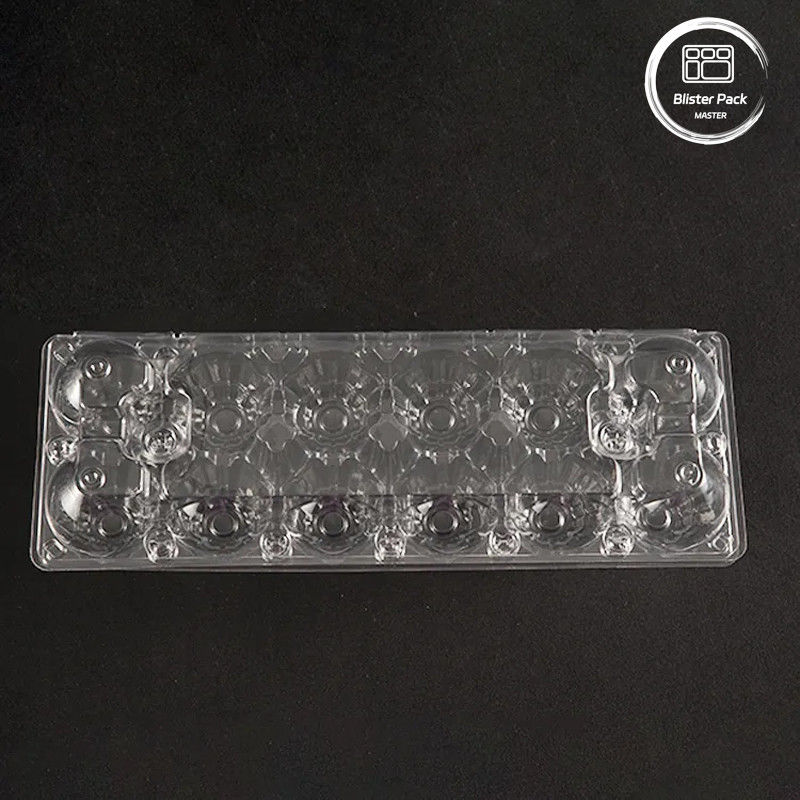 12 Células Transparente PET bandeja de huevo Logotipo personalizable Contenedor de huevo de plástico para almacenamiento