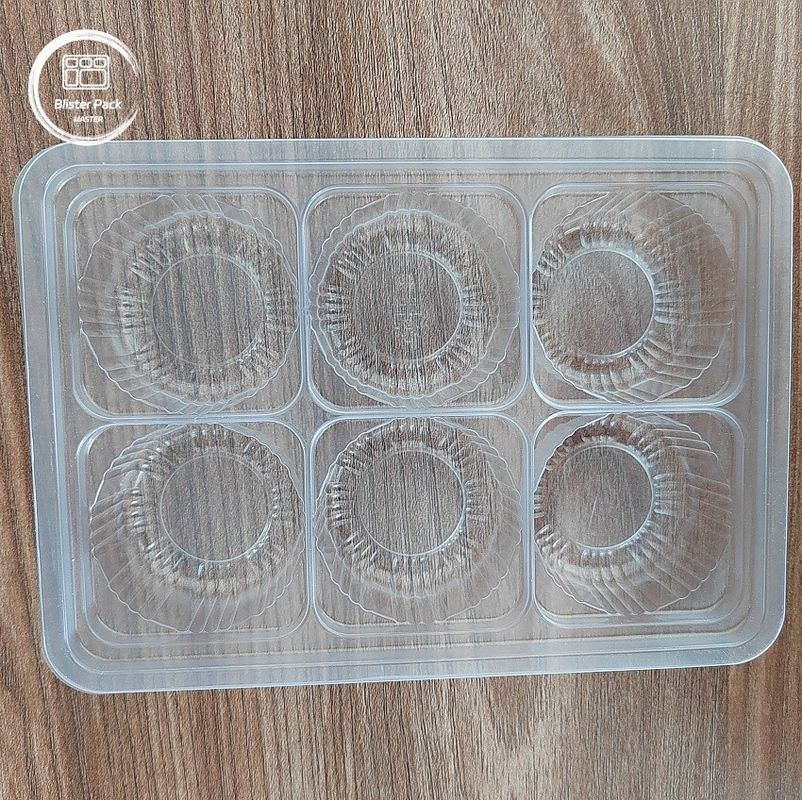 Envases de plástico de PP transparente y de ampollas desechables, envases de 6 cavidades para chocolate, dulces, pasteles de luna, magdalenas y galletas