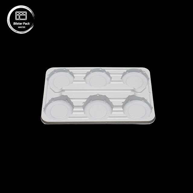 bandeja transparente desechable de PET espesa con portacafe de 3 secciones, bandeja de plástico para yogur y bebidas