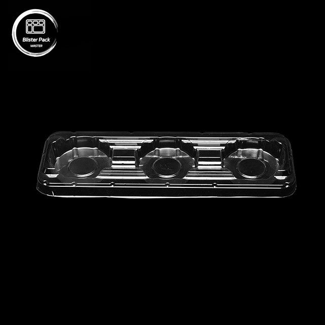 bandeja transparente desechable de PET espesa con portacafe de 3 secciones, bandeja de plástico para yogur y bebidas