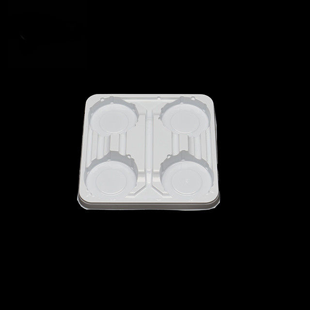 bandeja desechable de PET blanco, soporte de taza de café de 4 partes para leche, yogur y bebidas