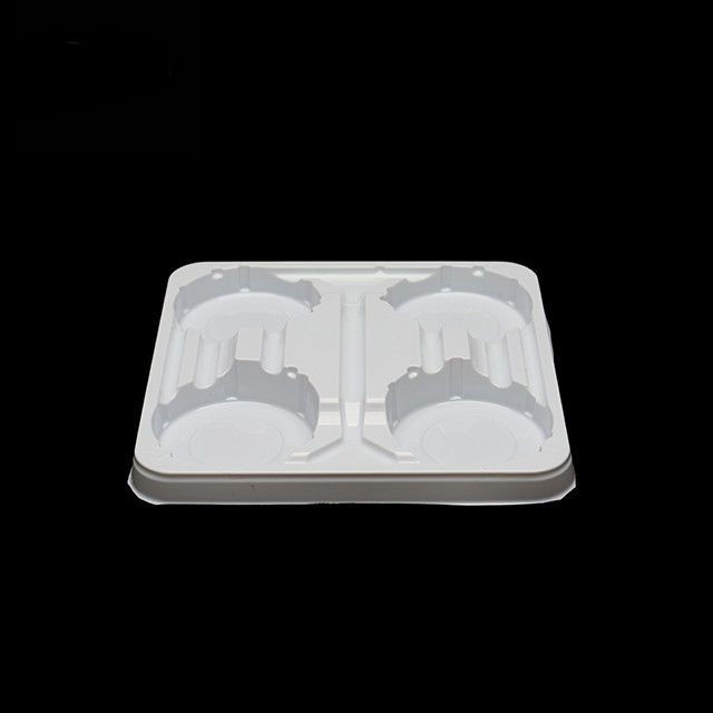bandeja desechable de PET blanco, soporte de taza de café de 4 partes para leche, yogur y bebidas