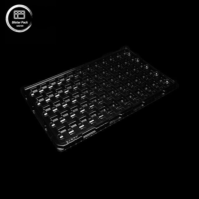 Envases de plástico antistatico transparente con forma de vacío, con 60 redes para productos electrónicos pequeños