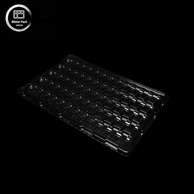 Envases de plástico antistatico transparente con forma de vacío, con 60 redes para productos electrónicos pequeños