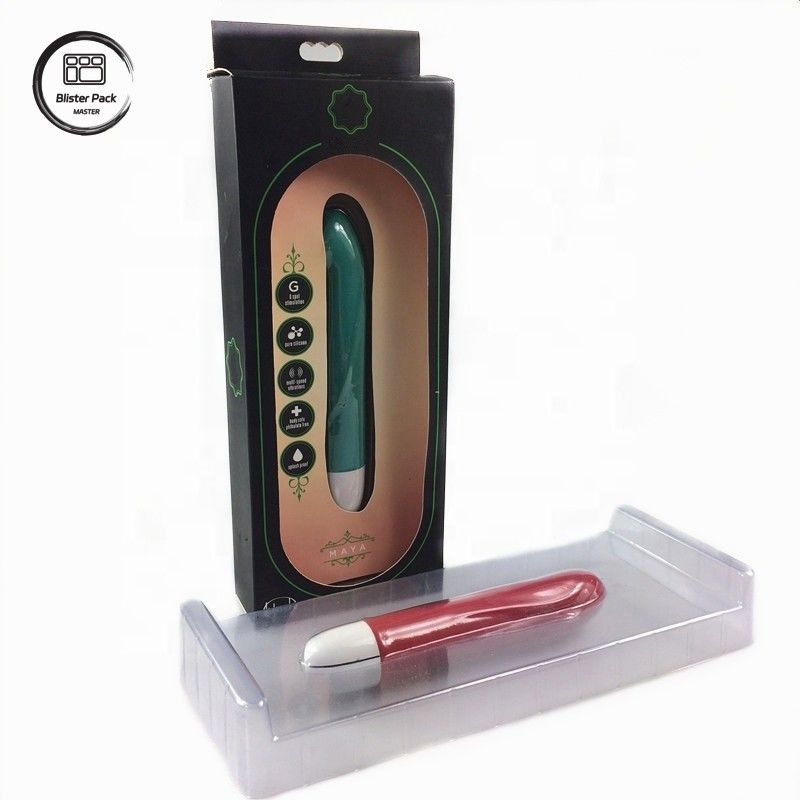Vibrator desechable transparente Embalaje de productos para adultos, bandeja de plástico para productos para adultos