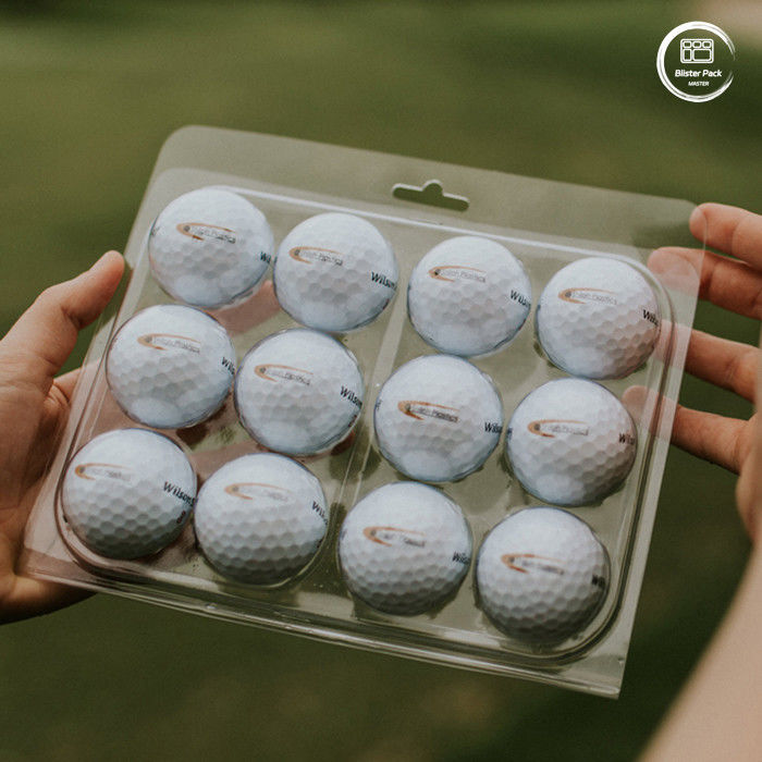 Embalaje personalizado de 12 ampollas de plástico transparente para pelotas de golf, embalaje de exhibición al por mayor