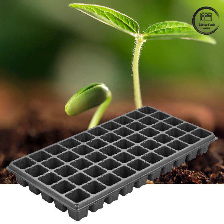 bandeja de inicio de semillas de 50 agujeros, bandeja de multiplicación de vivero de plástico duro para la plantación de jardines en el hogar