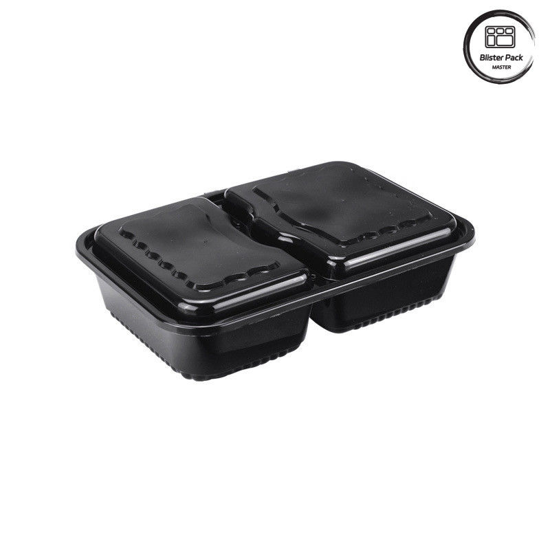 1-4 Compartimientos Reutilizables Caja de comida negra de microondas Con diseño a prueba de fugas para las necesidades de embalaje de alimentos